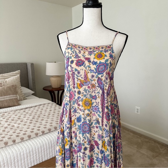 🌸 SPELL 🌸 Lovebird Strappy Midi Dress SMALL - Picture 3 of 10